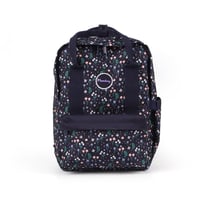 Sac de cours Cultura - Fleuri noir - 2 compartiments