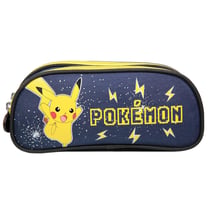 Trousse ronde 2 compartiments - Jaune et bleu - La Plume Dorée - Pokémon