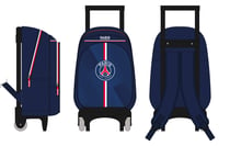Sac à dos à roulettes La Plume Dorée - Bleu marine - PSG - 1 compartiment