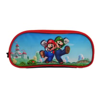 Trousse La Plume Dorée - Super Mario - 2 compartiments - Rond - Bleu