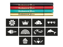 Lot de 4 feutres tattoos - doré - Buki