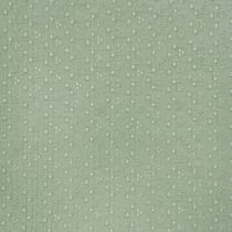 Coupon de tissu en double gaze brodée - 100% coton - 100 x 130 cm - vert de gris - Domotex