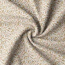 Coupon de tissu en coton imprimé - 100 x 150 cm - écru - Domotex