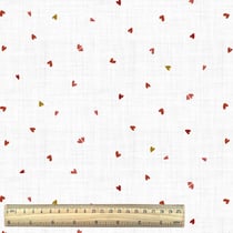 Coupon de tissu jersey imprimé - 100 x 150 cm - blanc/rouge - Domotex