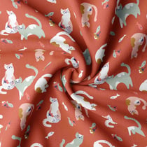 Coupon de tissu en coton imprimé - 100 x 150 cm - rouge - Domotex