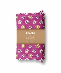 Tissu en gaze de coton Domotex - 200 x 130 cm - Violet / Moutarde