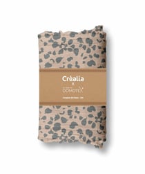 Tissu en gaze de coton Domotex - 200 x 130 cm - Galet / Vert de gris