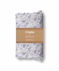 Tissu en gaze de coton Domotex - 200 x 130 cm - Écru / Bleu