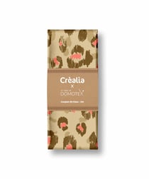 Tissu en coton Domotex - 200 x 150 cm - motif léopard - Lin / Rose