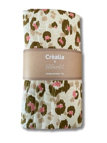 Tissu en coton matelassé Domotex - 200 x 150 cm - motif léopard - Lin / Vert