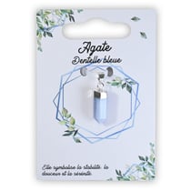 Pendentif en plaqué argent - Bitermine - Agate veine bleue