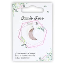Pendentif plaqué argent - Lune - Quartz Rose