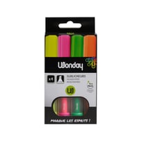 Lot de 4 surligneurs pointe fine - Wonday - Couleurs assorties