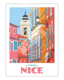 Affiche Nice "Le vieux Nice" - 50 x 70 cm