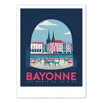 Affiche 50x70 "bayonne quai de nive"