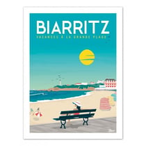 Affiche 50x70 "biarritz la grande plage"