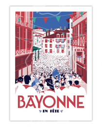 Affiche "Bayonne en Fête" - 30 x 40 cm 