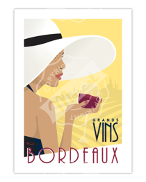 Affiche Bordeaux "Grands Vins" - 30 x 40 cm