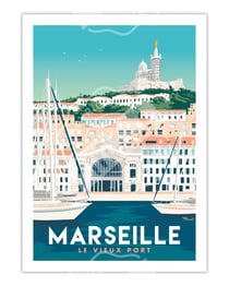 Affiche Marseille "Le Vieux Port" - 30 x 40 cm