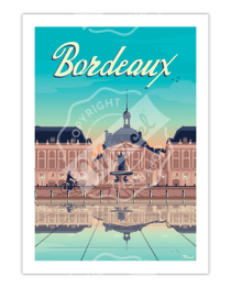 Affiche Bordeaux "Place de la Bourse" - 30 x 40 cm 