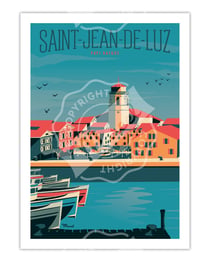 Affiche Saint Jean de Luz "Port" - 30 x 40 cm