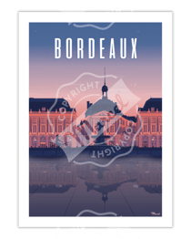 Affiche Bordeaux "Place de la Bourse By Night" - 30 x 40 cm 