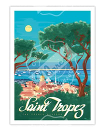 Affiche Saint-Tropez "The FrenchRiviera" - 30 x 40 cm