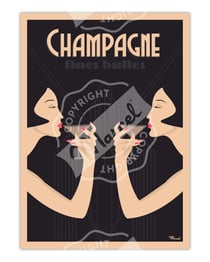 Affiche Champagne "Fines bulles" - 50 x 70 cm