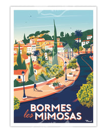 Affiche Borne les mimosas - 30 x 40 cm