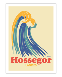 Affiche Hossegor - Big wave - 50 x 70 cm