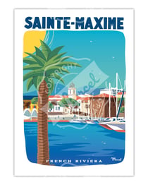 Affiche Ste Maxime "French riviera" - 30 x 40 cm