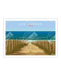 Affiche Les Landes " Plage" - 30 x 40 cm