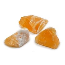 Pierre brute calcite orange A - 50 à 80 mm