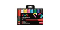 Lot de 8 marqueurs acryliques à base d'eau pointes larges biseautées - Posca - Basic