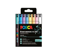Lot de 8 marqueurs acryliques à base d'eau pointe calibrée extra-fine - Posca - Couleurs douces