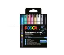 Lot de 8 marqueurs peinture pointes extra-fines calibrées - Posca - Métallique