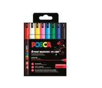 Lot de 8 marqueurs acryliques à base d'eau pointes extra-fines calibrées - Posca - Basic