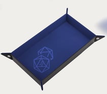 Piste Couloir de Dés Epic Forge - Dé 20 Bleu - Cuir et Velours - 20 x 40 cm