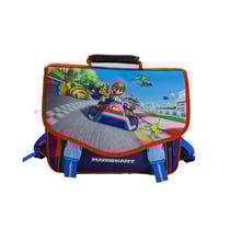 Cartable La Plume Dorée - Marine - Mario Kart - 2 compartiments