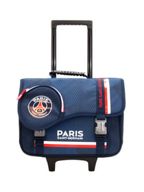 Cartable à roulettes La Plume Dorée - Bleu marine - PSG - 2 compartiments