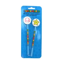 Lot de 2 crayons graphites avec gomme - La Plume Dorée - Super Mario