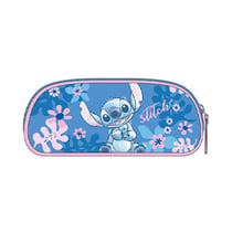 Trousse rectangulaire 2 compartiments La Plume Dorée - Lilo et Stitch - Bleu - Stitch