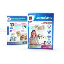 Feuilles autocollants ronds Micro Application - 4 feuilles - Blanc - A4