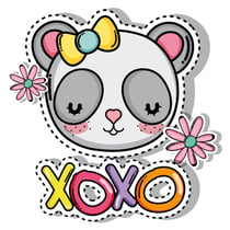Écusson transfert thermo-adhésif -  Petit modèle - Panda xoxo
