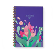 Carnet de recettes - 21 x 14,8 cm -Mes Recettes - Crocus - Histoire D'écrire - 96 pages - Spirales  - Multicolore