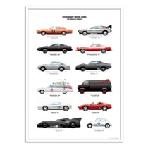 Affiche Legendary Movie Cars - 50X70 cm