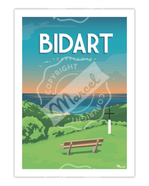 Affiche 50x70 "Bidart ERRETEGIA"