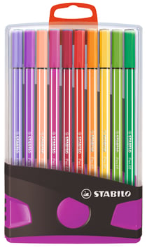 Etui de 20 feutres de dessin pointe moyenne - STABILO - Couleurs assorties - Pen 68
