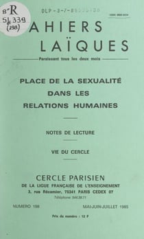 Place de la sexualité dans les relations humaines - Notes de lecture. Vie du Cercle