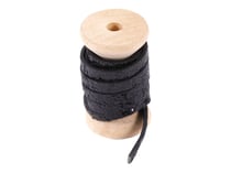 Lacet 5 mm x 1 m - Noir pailleté - Créalia